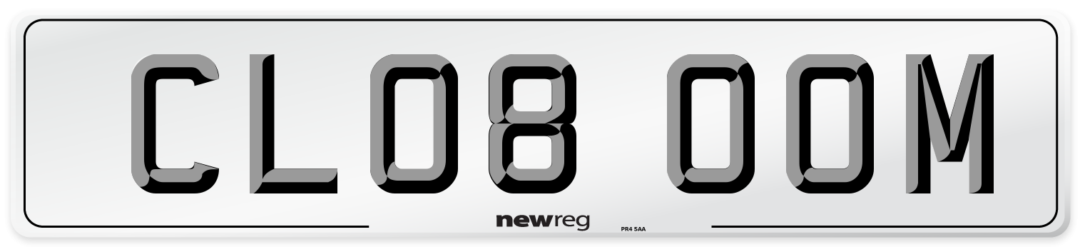 CL08 OOM Number Plate from New Reg